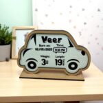 Custom Baby Birth details Frame – Personalized Wooden Name Plaque with Stats, 8x5 Inch MDF Table Decor for Newborn Boy Gift - Image 2