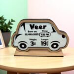 Custom Baby Birth details Frame – Personalized Wooden Name Plaque with Stats, 8x5 Inch MDF Table Decor for Newborn Boy Gift - Image 6